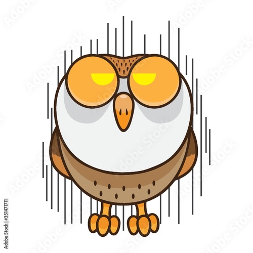 Owl with threatening expression