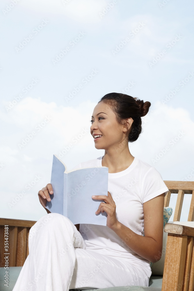 Woman reading book