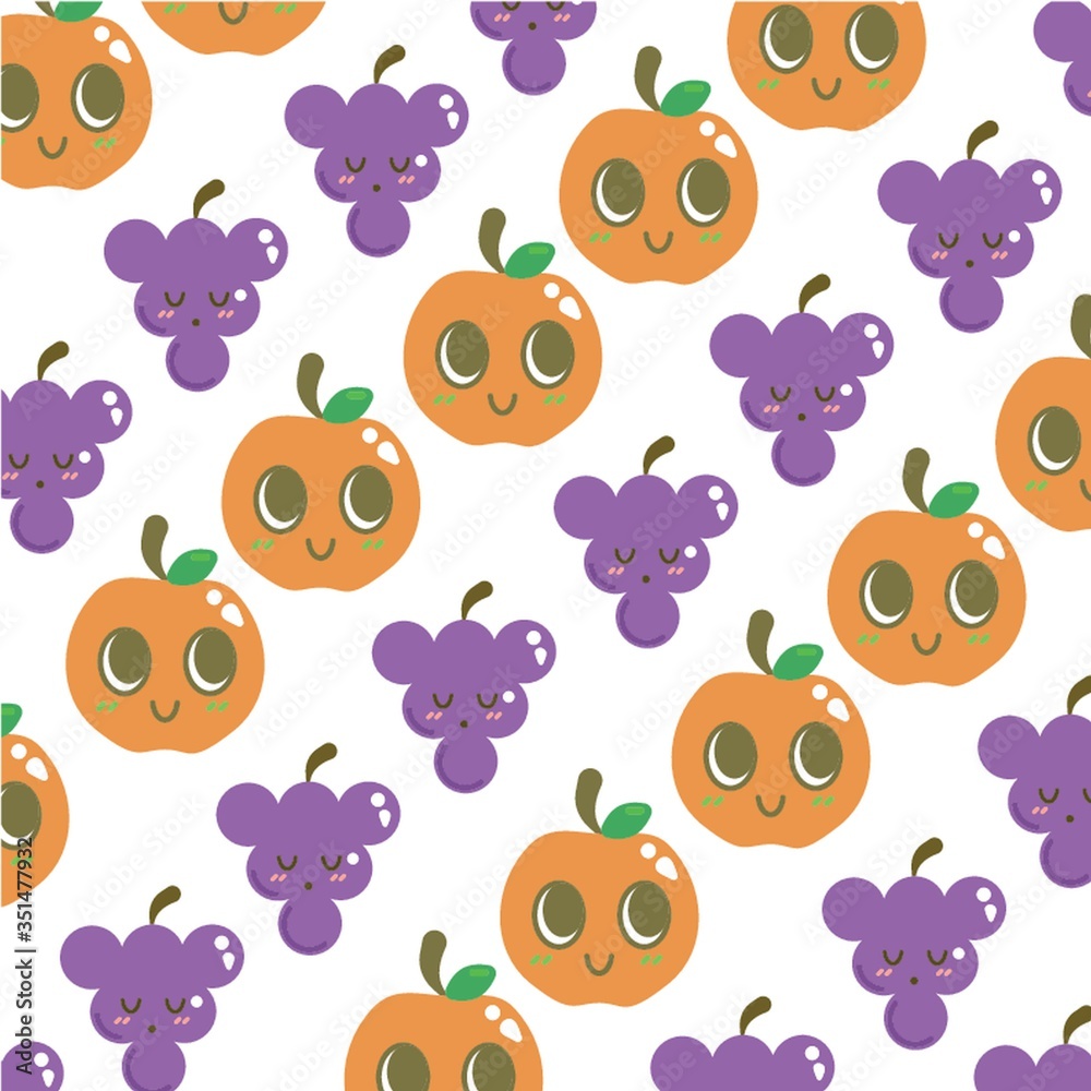 Fototapeta premium Orange and grapes background