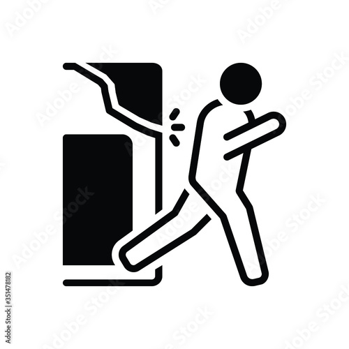 Black solid icon for flee