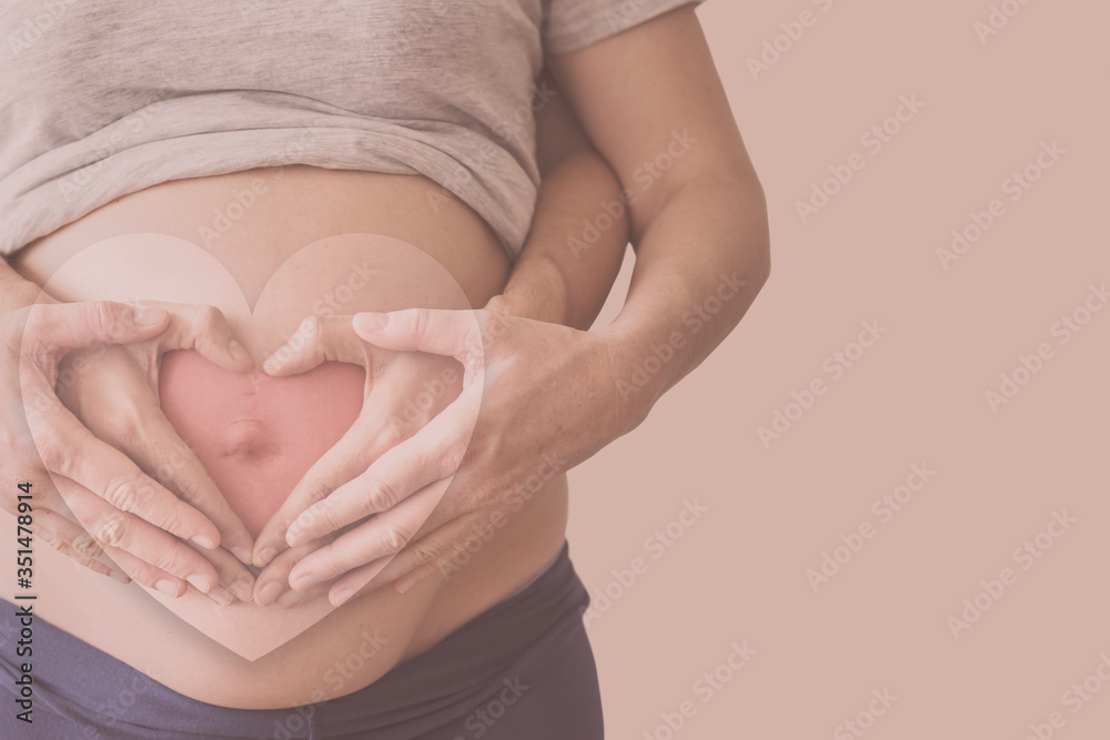 custom made wallpaper toronto digitalPregnant woman on a beige background