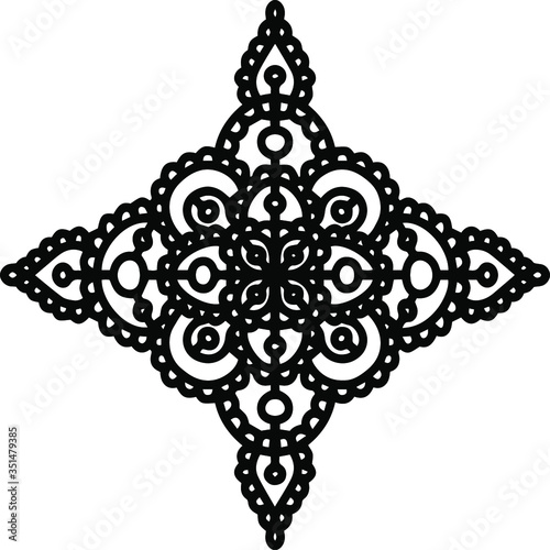 Detailed and elegant vector element. Black and white picture.