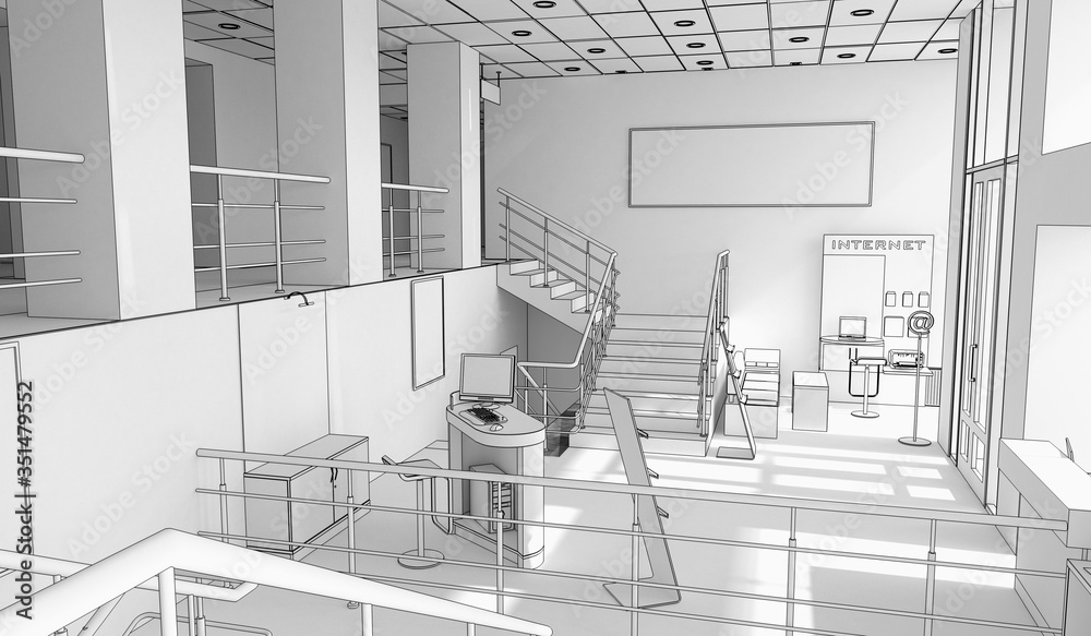 modern apartment interior, 3D illustration modern apartment interior, 3D illustration