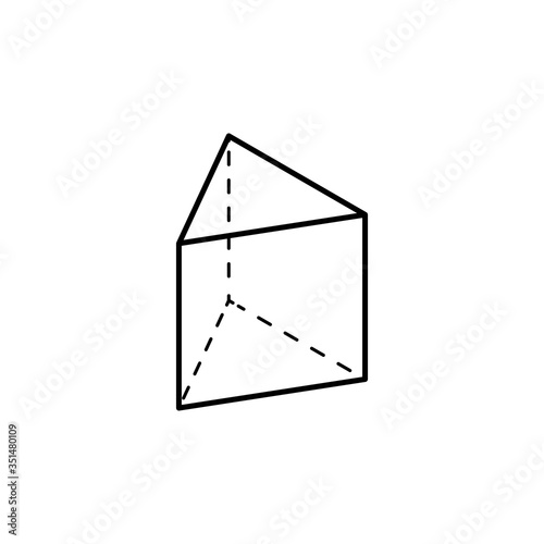 Prism icon. Isometric logo. Outline design editable stroke. For yuor design. Stock - Vector illustration.