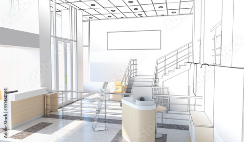 modern apartment interior, 3D illustration