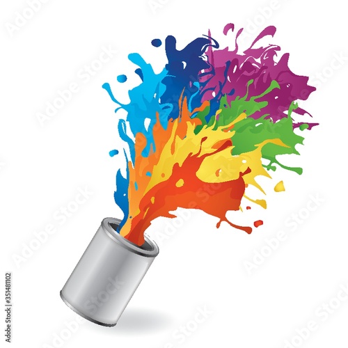 Bucket with paint splash