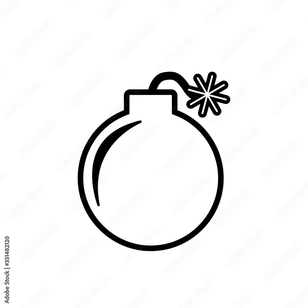 bomb with a burning fuse