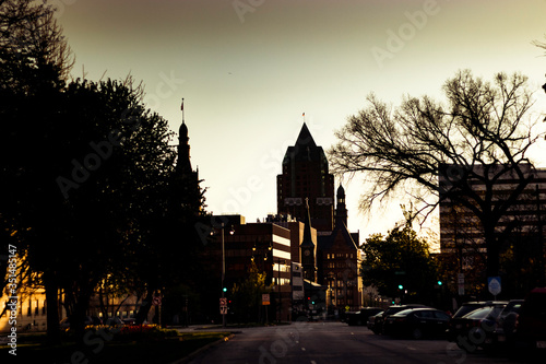 Skyscraper at Sunset in Milwaukee, Wisconsin