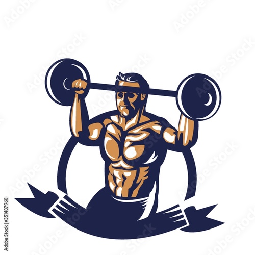 bodybuilder lifting barbell poster