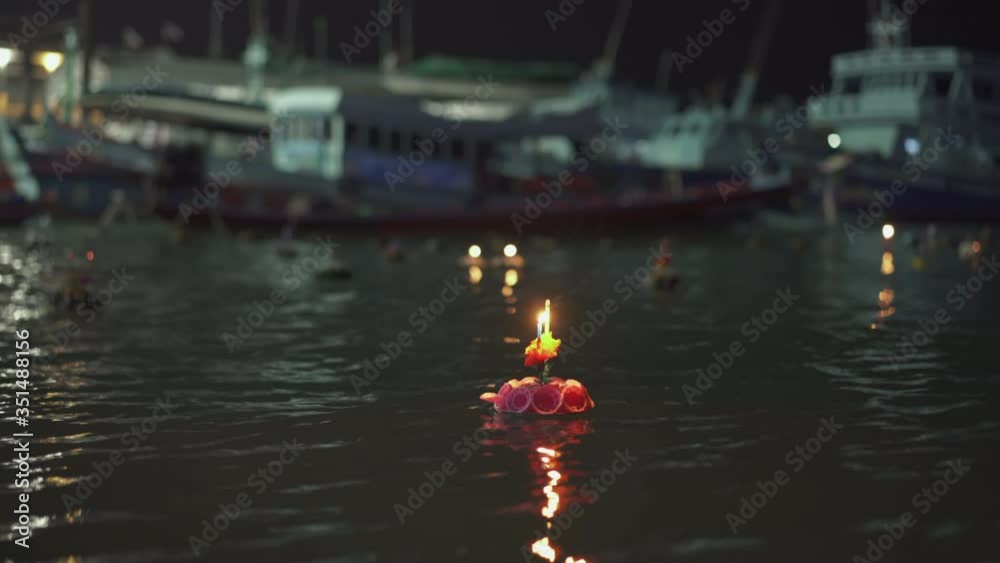 Loy Krathong festival in Koh Tao Thiland