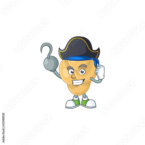 mascot design style of bordetella pertussis as a pirate having one hook hand