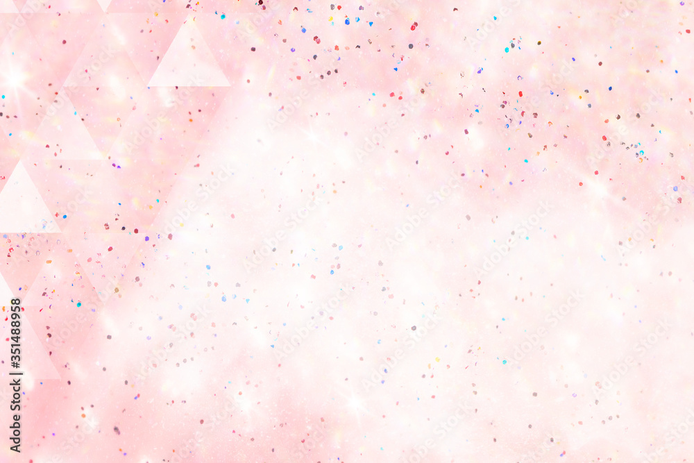Triangle pattern on a pink holographic background illustration