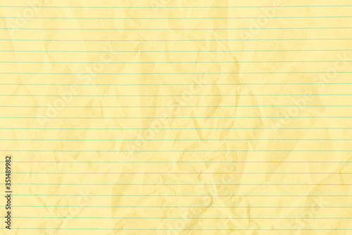 Slika na platnu Yellow crumpled lined paper background