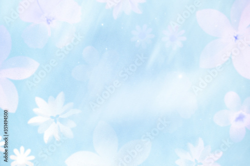 Flower patterned light blue background
