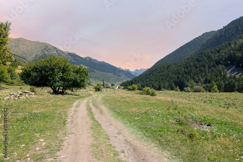 Road to Montgarri during a sunrise, Valle de aran