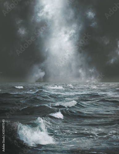 Stormy sea or ocean background