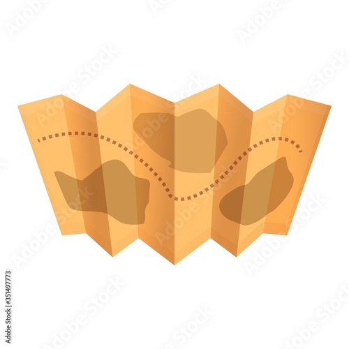 Safari travel map icon. Cartoon of safari travel map vector icon for web design isolated on white background