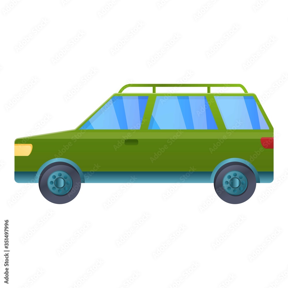 Safari travel car icon. Cartoon of safari travel car vector icon for web design isolated on white background