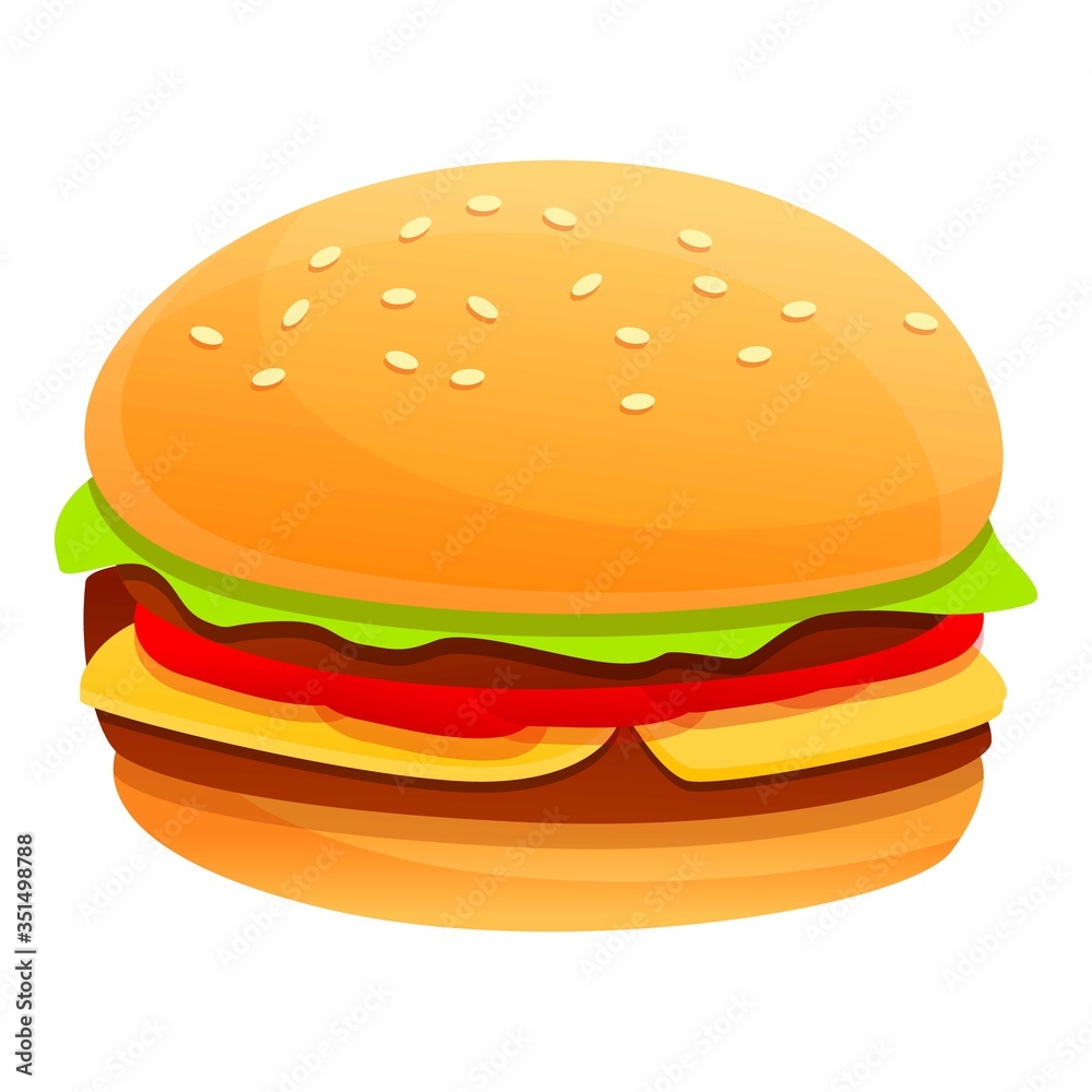 Burger icon. Cartoon of burger vector icon for web design isolated on white background Burger icon. Cartoon of burger vector icon for web design isolated on white background
