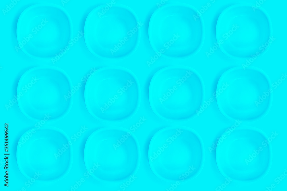 Blue plates on a blue background.