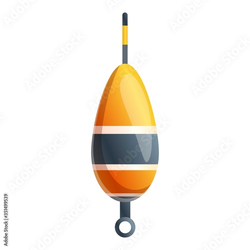 Hook fish bobber icon. Cartoon of hook fish bobber vector icon for web design isolated on white background