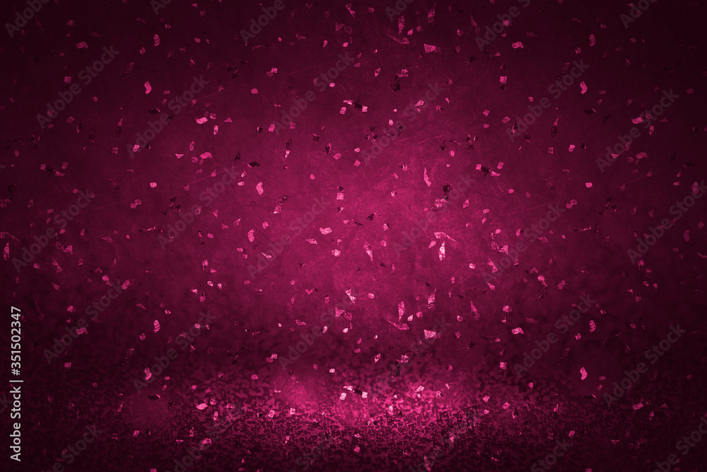 Pink confetti on a magenta background - obrazy, fototapety, plakaty 