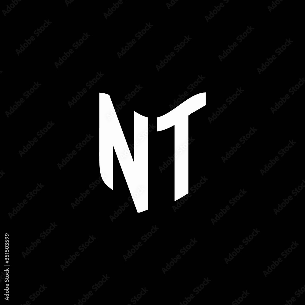 nt logo monogram with shield shape design template Stock Vector | Adobe ...