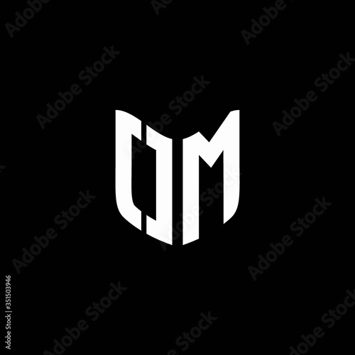 om logo monogram with shield shape design template