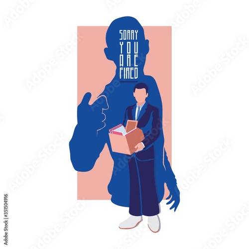 Employee being fired illustration.