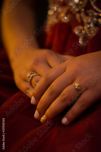 bride hands ring