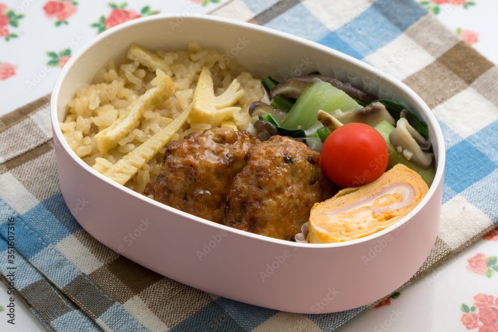 竹の子ご飯のお弁当 japanese lunch box 竹の子ご飯のお弁当 japanese lunch box