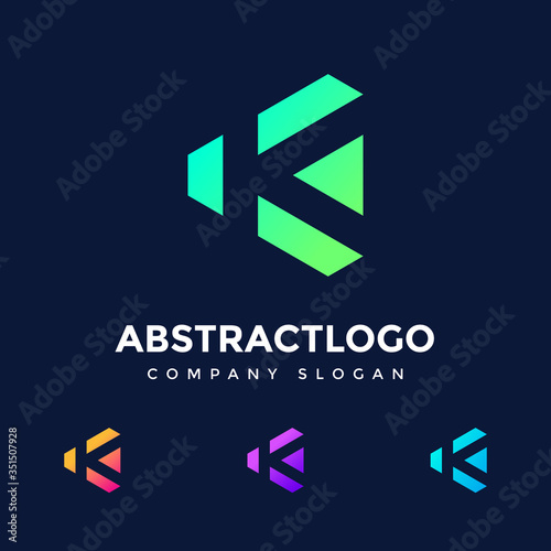 Letter K Logo Colorful Design Vector - Emblem, Creative Symbol K Icon design. abstract Monogram K template for Company