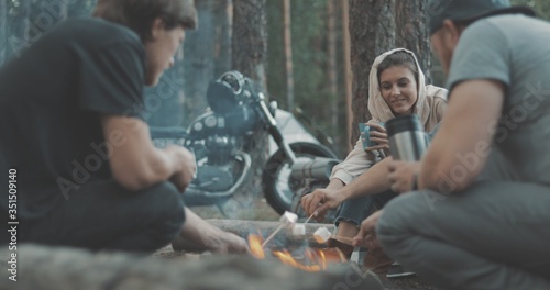 Outdoor camping picnic in forest