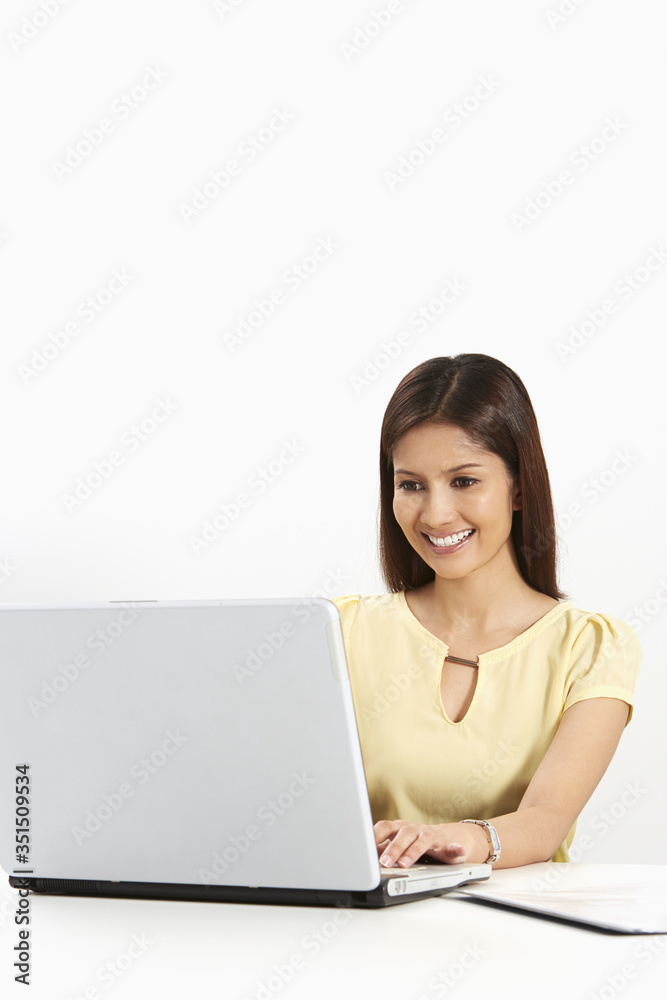 Businesswoman working on the laptop Businesswoman working on the laptop