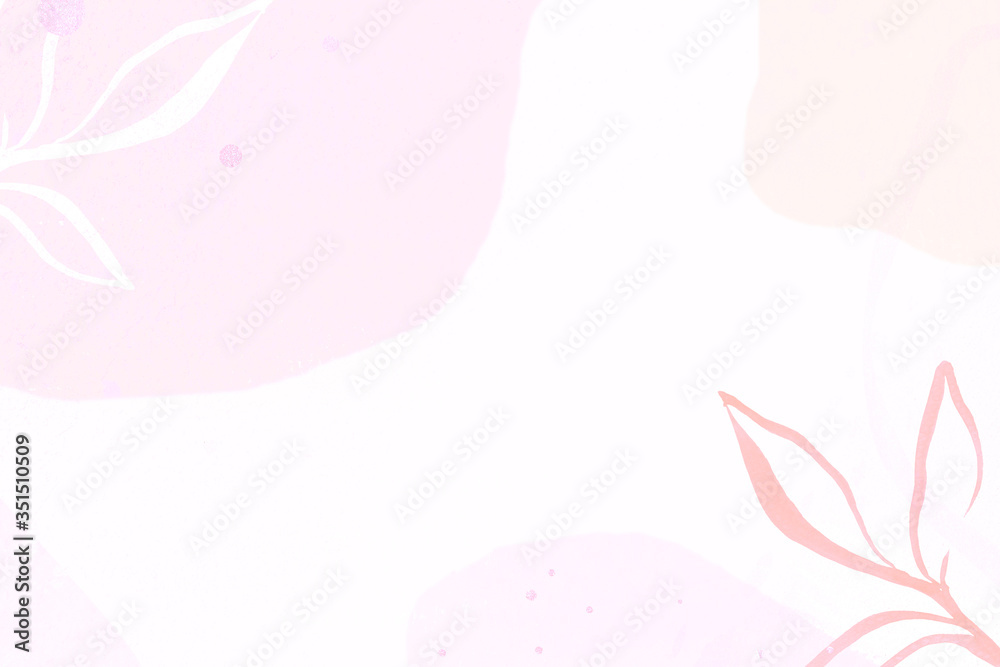 Pastel memphis leaves patterned background Pastel memphis leaves patterned background