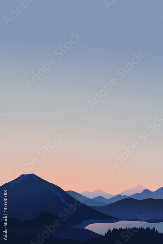 Abstract Mountain landscape, vertical, nature background, eps 10.