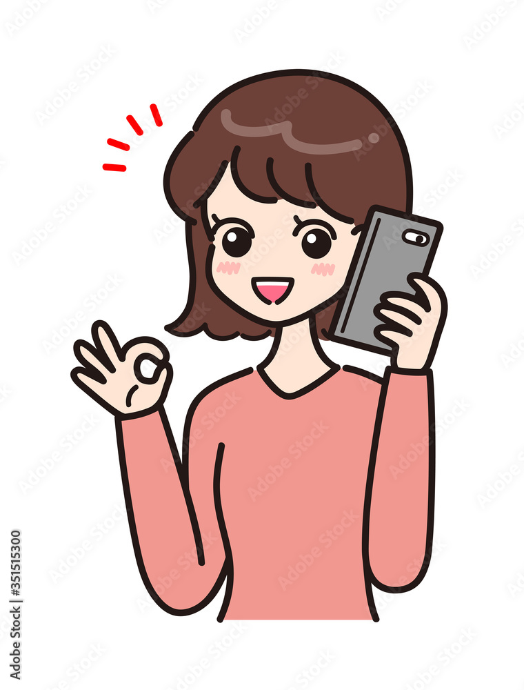 女性　スマホ　ポーズ