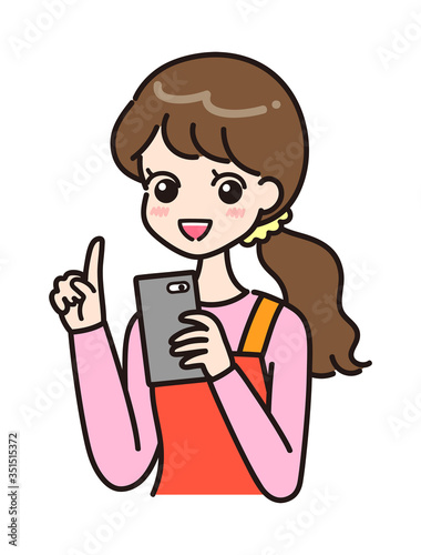 主婦　スマホ　ポーズ