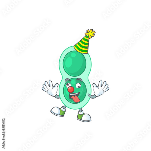 entertaining Clown green streptococcus pneumoniae caricature character design style