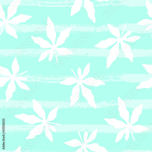 Tropical seamless pattern with leaves. Vector illustration.