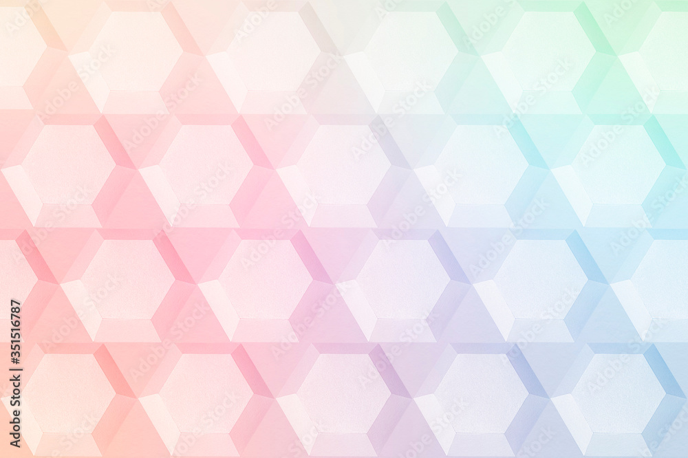 Rainbow paper craft hexagon patterned background Rainbow paper craft hexagon patterned background