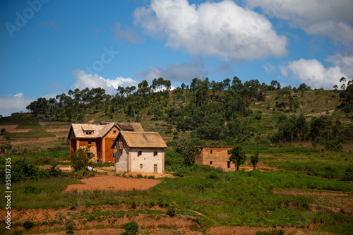 The homes of locals on the island of Madagascar