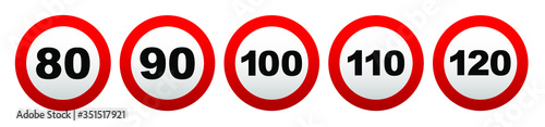 speed limit sign on white background	
