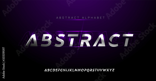 Abstract modern alphabet fonts. Typography technology future creative font. vector illustraion