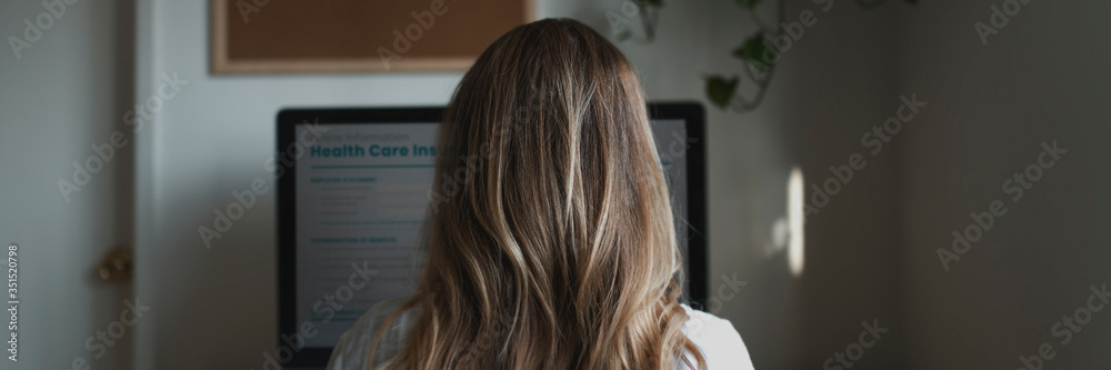 Woman working from home during the coronavirus pandemic Woman working from home during the coronavirus pandemic