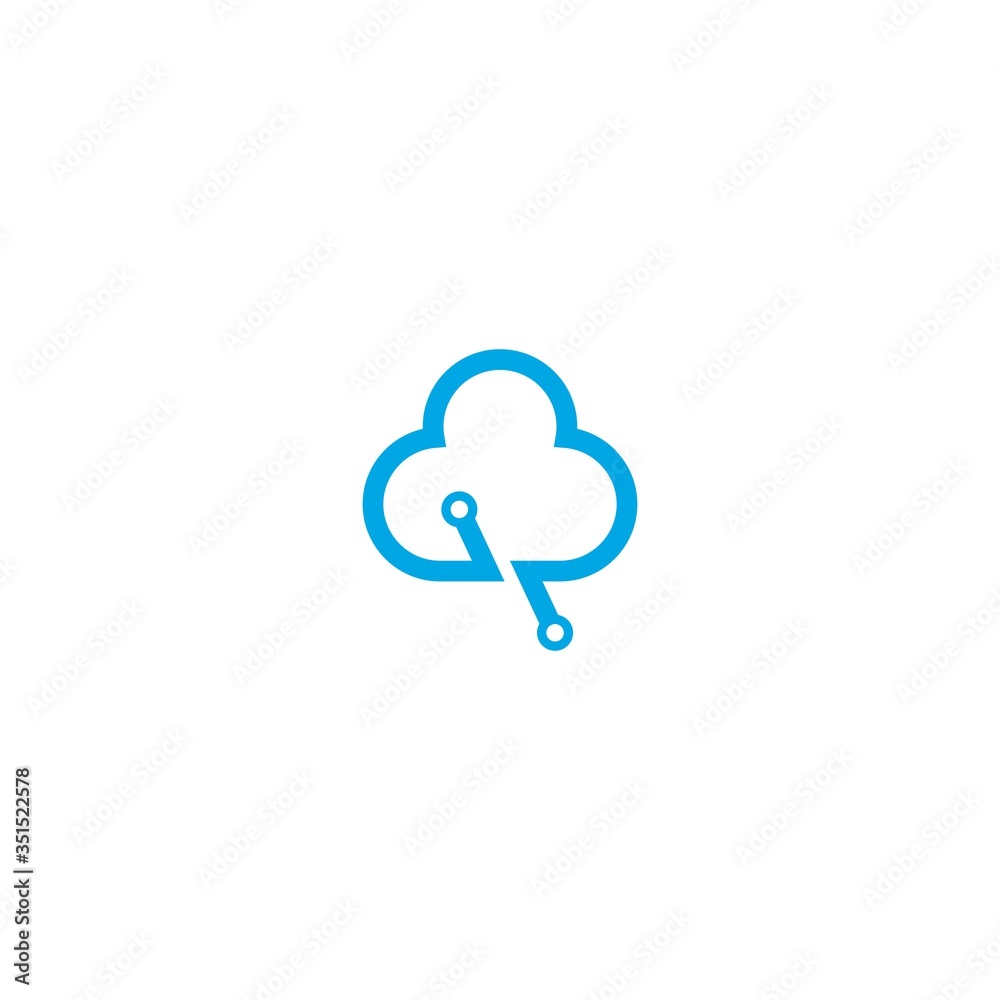 vector cloud technology logo template illustration vector cloud technology logo template illustration