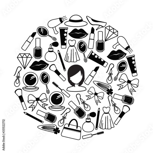 Set of beauty icons