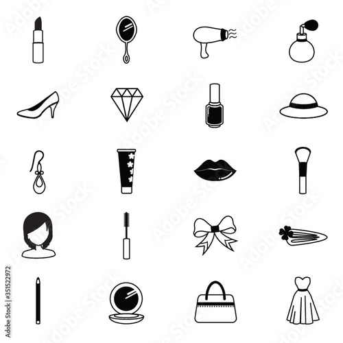 Set of beauty icons