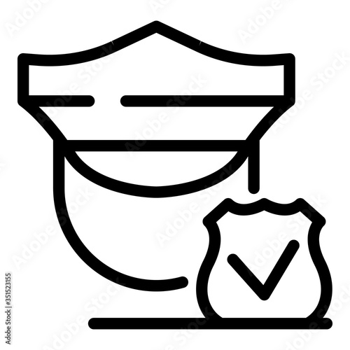 Approved police guard icon. Outline approved police guard vector icon for web design isolated on white background