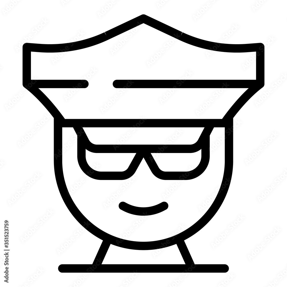 Policeman avatar icon. Outline policeman avatar vector icon for web design isolated on white background Policeman avatar icon. Outline policeman avatar vector icon for web design isolated on white background